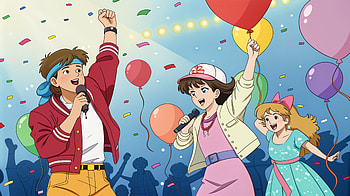 Celebration Vibes: A Joyful Ultra, celebration, balloon, singing, animation, party HD wallpaper