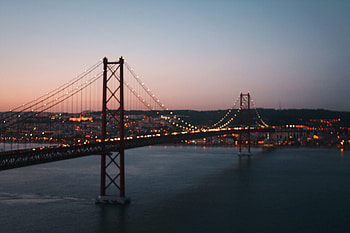 Blur, bridge, sunset HD wallpaper