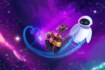 Wall E And Eve , wall-e, pixar, disney, movies, artist, artwork, digital-art, deviantart HD wallpaper