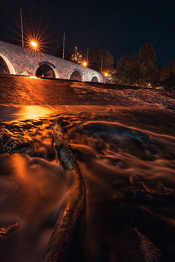 Night, Lights, Dark, Bridge, Glow, Snag HD phone wallpaper