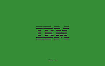 IBM logo, green background, stylish art, brands, emblem, IBM, green paper texture, IBM emblem HD wallpaper