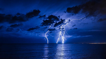 Lightning bolt , Striking visuals, Electrifying atmosphere, Powerful display HD wallpaper