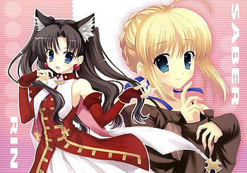 Kitty Girl, tv show, fsn, kitty, cute, vn, sweety, rei, saber, anime HD wallpaper