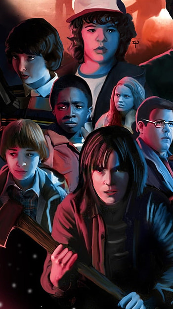 Stranger Things, Friends Group, Background, stanger things 4 HD phone wallpaper