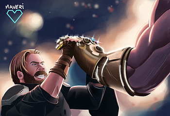 Captain America Defending Thanos Avengers Infinity War Artwork, captain-america, thanos, avengers-infinity-war, artwork, artist, deviantart, artwork HD wallpaper