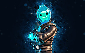 Blob Head Slurp Jonesy, , blue neon lights, Fortnite Battle Royale, Fortnite characters, Blob Head Slurp Jonesy Skin, Fortnite, Blob Head Slurp Jonesy Fortnite HD wallpaper