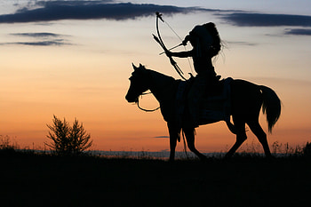 Native American, , Bow, Horse, Silhouette HD wallpaper