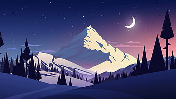 night, artistic, mountain HD wallpaper