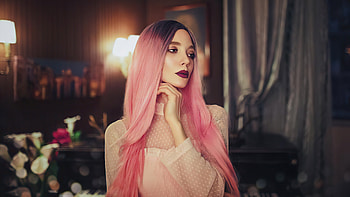 Pink Hair Girl Looking Side , girls, model HD wallpaper