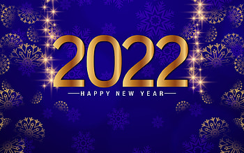 Happy New Year!, golden, blue, card, 2022, new year HD wallpaper