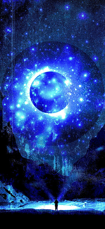Mond, Blau, Licht, Nacht, Textur, Bunt, schaten, Cool, Mensch, Hintergrund HD phone wallpaper