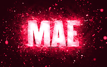 Happy Birtay Mae, , pink neon lights, Mae name, creative, Mae Happy Birtay, Mae Birtay, popular american female names, with Mae name, Mae HD wallpaper