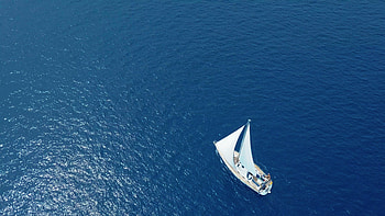 Sail boat travels, Yachting adventure, Drone footage, Open sea sailing HD wallpaper