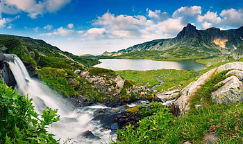 The Eden, waterfall, sky, nature, eden HD wallpaper