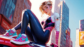 Ghost Spider Gwen Stacy In Motion, gwen-stacy, superheroes, artwork, art, digital-art, ai, deviantart HD wallpaper