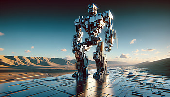 Epic Giant Robot in Ultra, giant robot, futuristic, landscape, Abstract, metal HD wallpaper