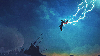 Thor Art, thor, superheroes, artist, artwork, digital-art, minimalism, minimalist HD wallpaper