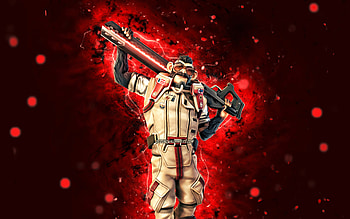 Lunar Surface JB Chimpanski, , red neon lights, Fortnite Battle Royale, Fortnite characters, Lunar Surface JB Chimpanski Skin, Fortnite, Lunar Surface JB Chimpanski Fortnite HD wallpaper