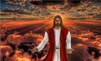 Collage, god, heaven, jesus, christ, cloud HD wallpaper