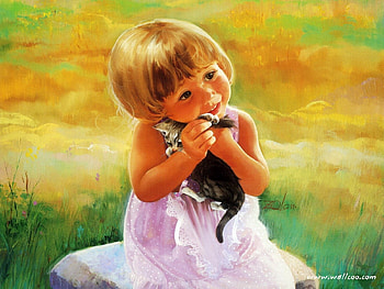 Children, Paintings HD wallpaper