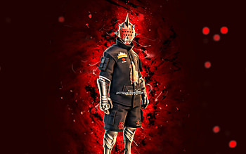 Game Knight, , red neon lights, Fortnite Battle Royale, Fortnite characters, Game Knight Skin, Fortnite, Game Knight Fortnite HD wallpaper
