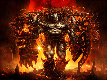 HellsKeeper, hell, fantasy, demons, evil, beast, fire, dark, demon HD wallpaper