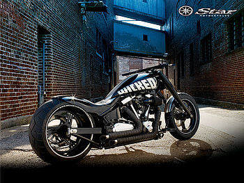 Wicked, bike, custom, black, chopper HD wallpaper