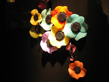 Clay flowers, black, group, colors, beautiful, flowers, bunch, clay HD wallpaper