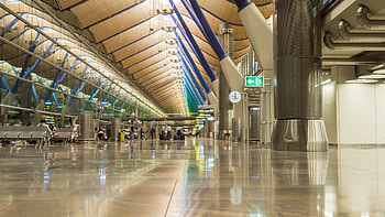 Adolfo Suarez Madrid-Barajas Airport, Barajas Airport at night, Madrid HD wallpaper