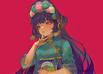 Genshin Impact : Elegant Yun Jin in Vibrant Red Background, Genshin Impact, Yun Jin (Genshin Impact) HD wallpaper