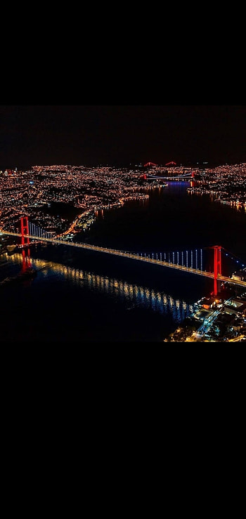 Bosphorus Night, building, lights HD phone wallpaper