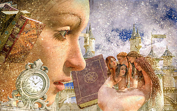 timelord, women, clock, fantasy, abstract HD wallpaper