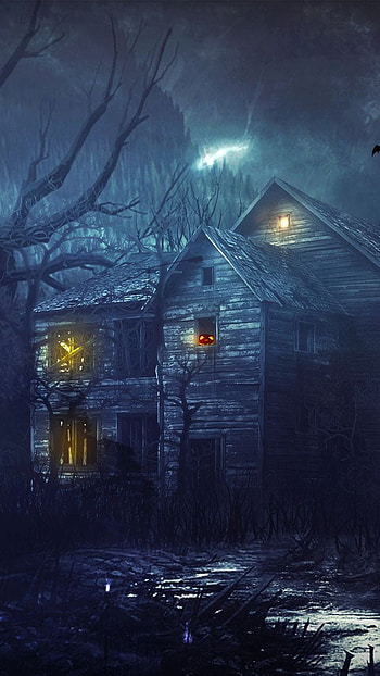Halloween house, halloween HD phone wallpaper
