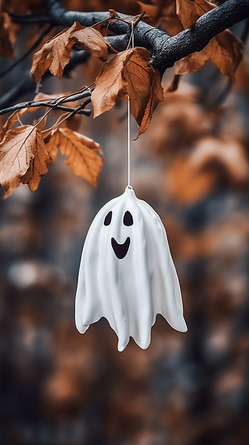 Festive Fall Ghost - Halloween , ghost, fall, holiday, halloween HD phone wallpaper