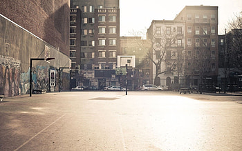 Cities, Basketball, Building, Wall, Basketball Playground, Basketball Court HD wallpaper