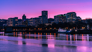 Cities, Rivers, Sunset, City, Evening HD wallpaper