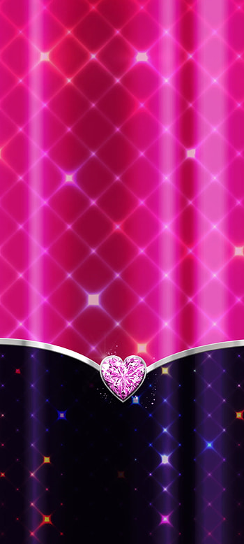 Pink Purple Heart, love, red, magenta, diamond, curve, metal, luxury HD phone wallpaper