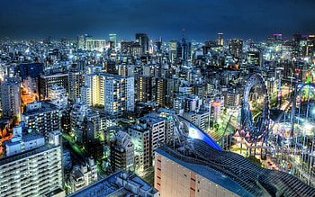 Cities, Night, City, Building, View From Above, Skyscrapers, Evening, r HD wallpaper