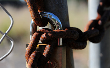 Lock, Macro, Grid, Metal, Chain, Rust HD wallpaper