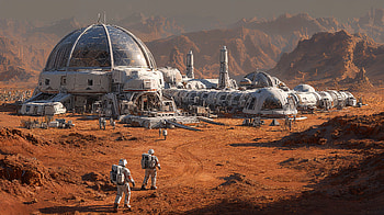 Red Horizon: Mars Colony — Sci‑Fi, Sci Fi, Astronaut HD wallpaper