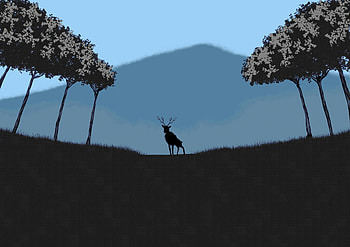 Reindeer Forest Minimal, reindeer, minimalism, minimalist, artist, artwork, digital-art HD wallpaper