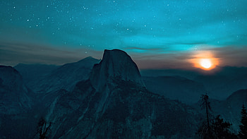 Gray Mountains Sky Full Of Stars , mountains, stars, nature HD wallpaper