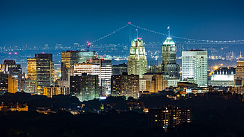 Newark skyline, Broadway Princess Party, Night lights, Entertainment HD wallpaper