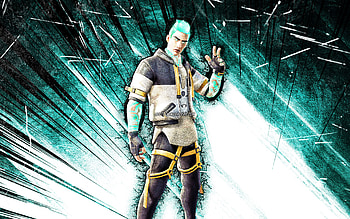 Flare, grunge art, Fortnite Battle Royale, Fortnite characters, blue abstract rays, Flare Skin, Fortnite, Flare Fortnite HD wallpaper