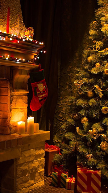 Christmas fireplace HD phone wallpaper