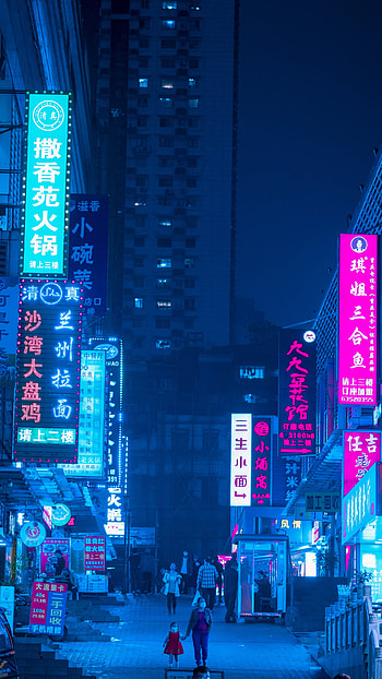 Street Lighting, sky, blue, japan, light, anime HD phone wallpaper