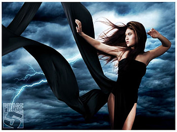 STORM ...., wind, light, clouds, windy, dress, woman, storm, dark HD wallpaper