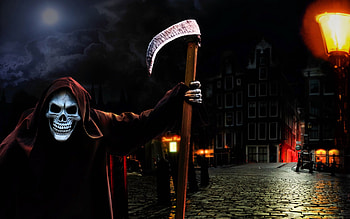 Reaper, skull, fantasy, dark HD wallpaper