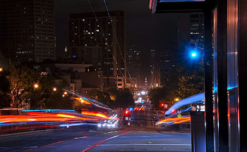 market on guerrero street san francisco in long exposure, night, city, lights, street, long exposure, market HD wallpaper