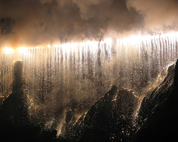 Waterfall Of Light, night, breathtaking, graphy, beautiful, mountain, 3d, light, waterfall, view, nature, sky, amazing, cascade, captivating, stunning HD wallpaper